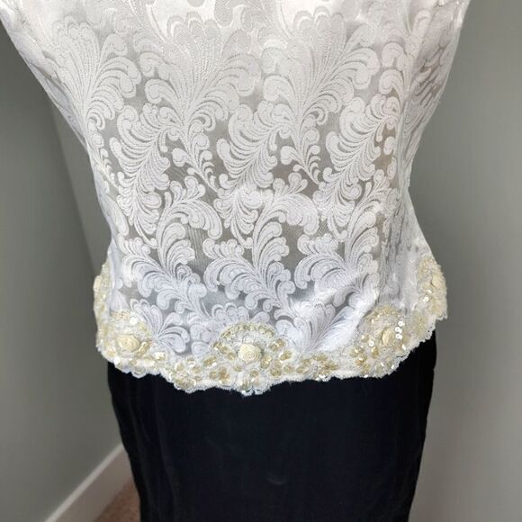 SCOTT MCCLINTOCK VINTAGE LONG EVENING DRESS SIZE 8 BLACK AND WHITE - Picture 4 of 12